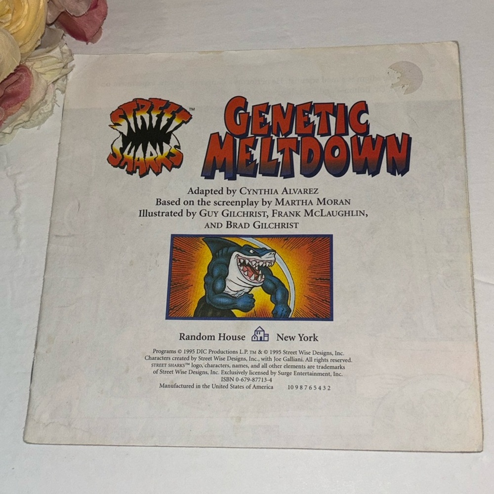Street Sharks Genetic Meltdown Tattoo Story Book Rare Book 1995 VTG Sharks